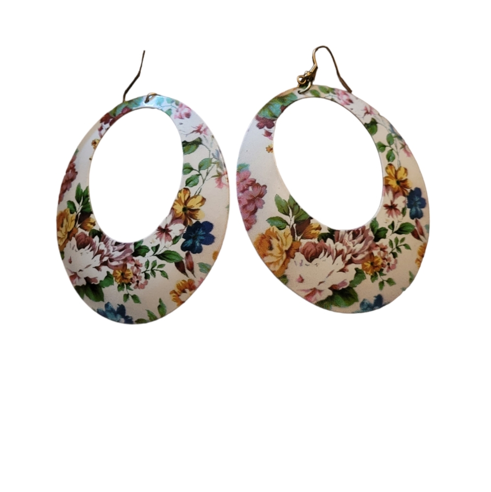 ALDO Large floral hoop statement earrings